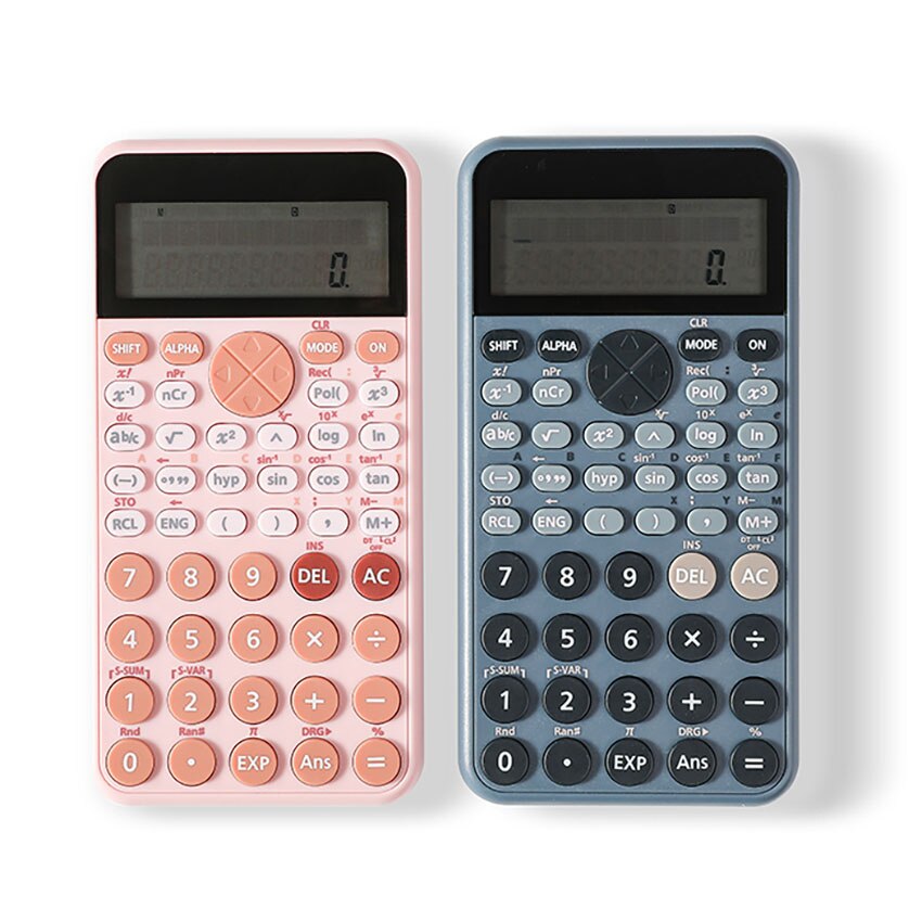 Scientific Calculator 12-bit 2-row 240 Functions Portable School Digital Pink Calculator With Case I.964491714