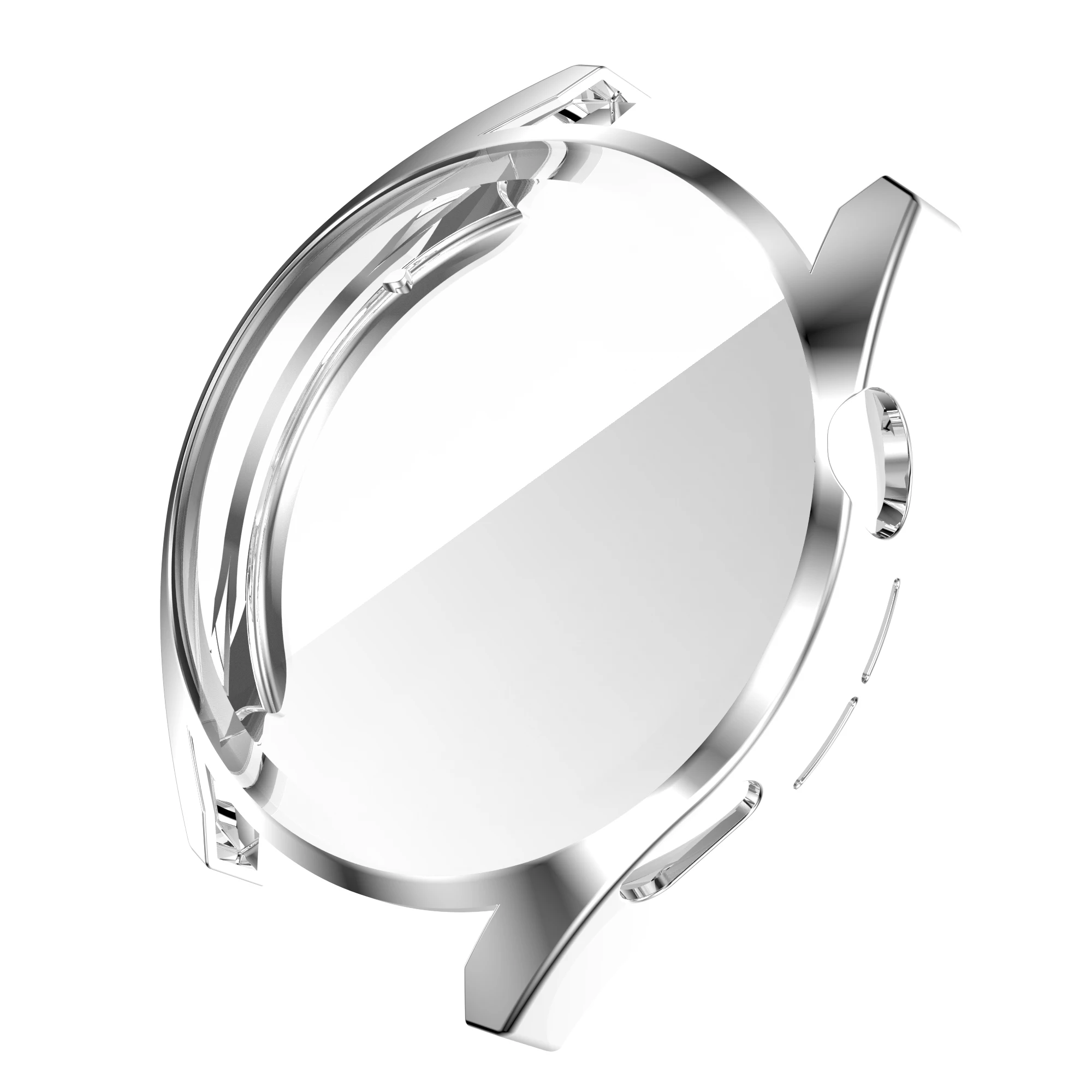Funda protectora suave para Huawei Watch GT3, Protector de pantalla de 46mm y 42mm, carcasa chapada en silicona para Huawei Watch GT 3/4 41mm: XXL / Plata