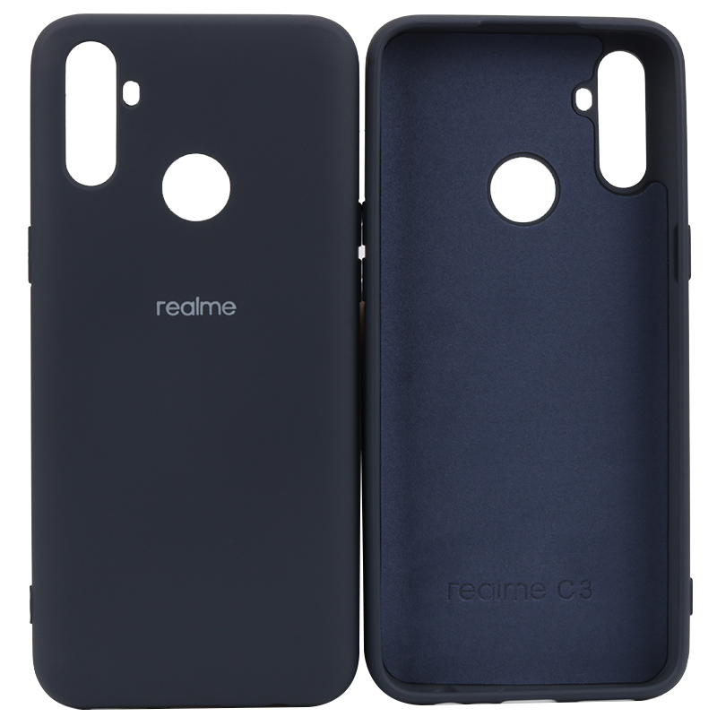 Original Realme C3 Flüssigkeit Silikon Telefon Fall Realme C3 Kamera Schutz Für Realme C3 Glatte Touch Fall: Midnight blue