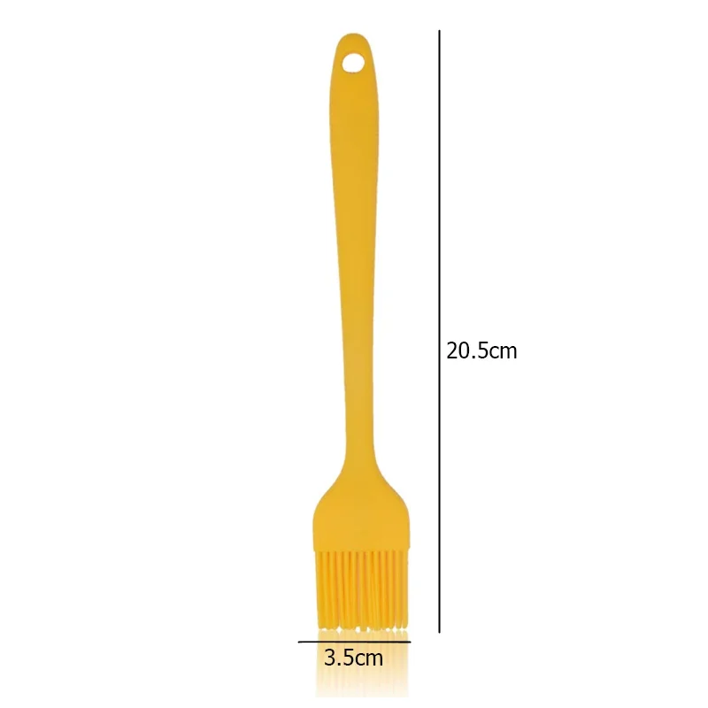 Silicone Oil Brush Barbecue Basting Brush Upgrade Heat Resistant Pastry Brushes Oil Brush For BBQ Cooking Baking and Grilling: Yellow