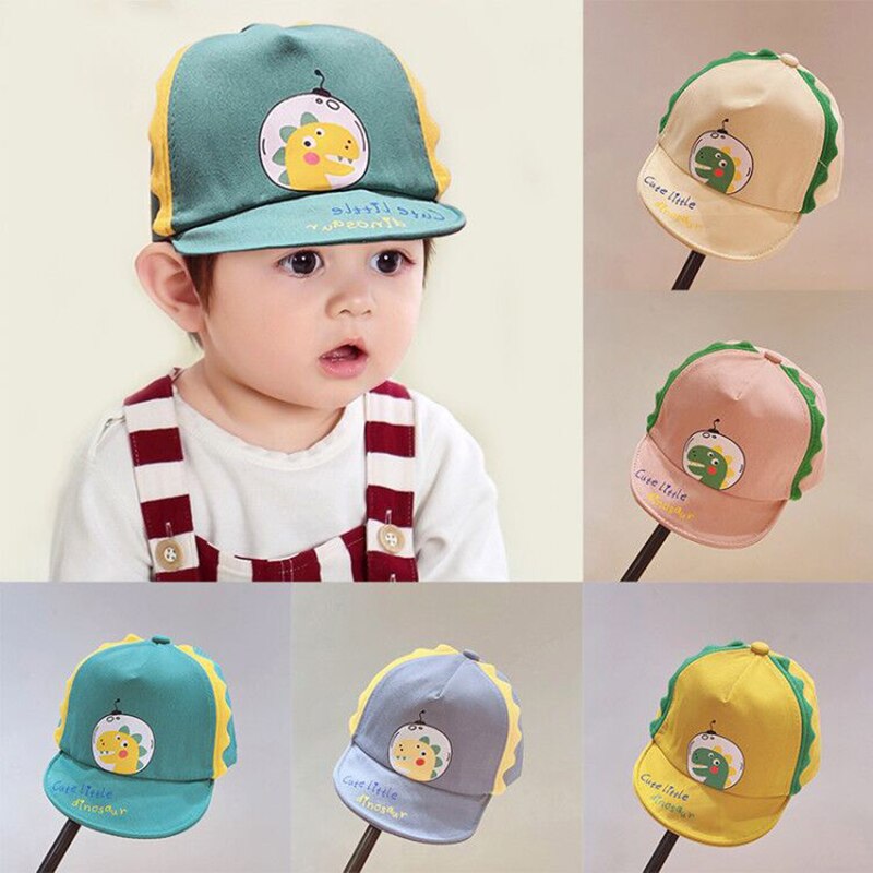 Cartoon Dinosaur Baby Baseball Caps Spring Summer Baby Boys Girls Sun Hat Outdoor Adjustable Beach Snapback Kids Cap