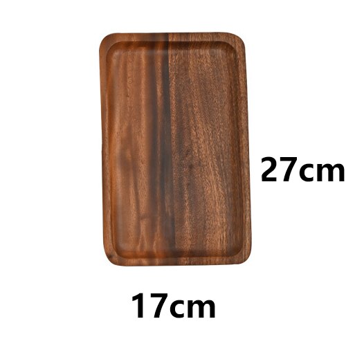 Firkantet rektangel træpande tallerken frugtfade underkop tebakker dessert middag brød træ tallerkener: 27 x 17cm