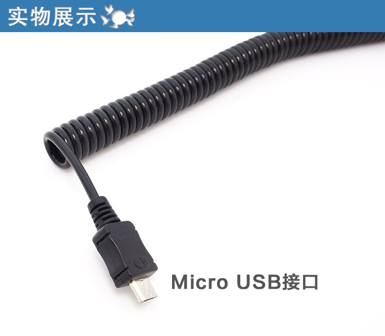 Retractable 90 degree usb micro usb kabel Charge USB to Micro USB Spring Cable Data Sync Charger Cord Coiled Cabo