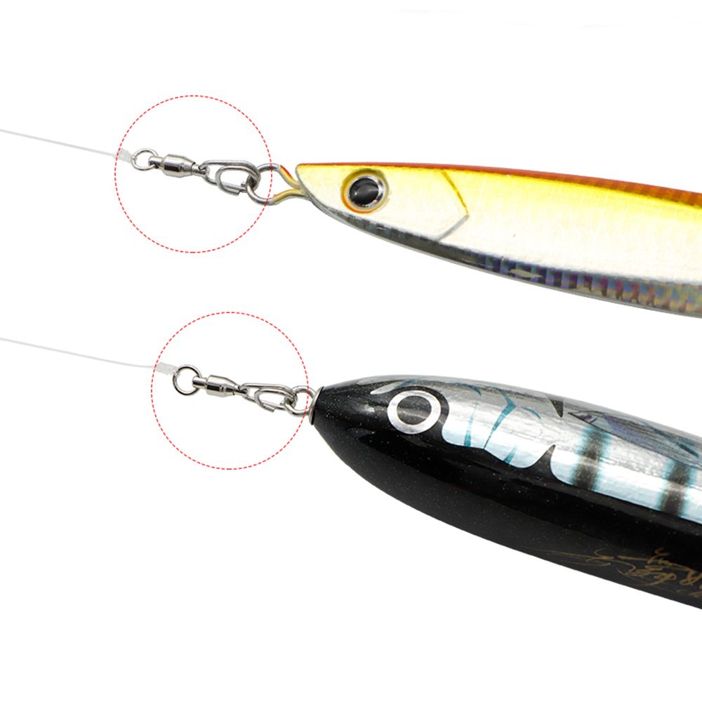 5 Stuks Draaibare Ovale Split Ringen Roestvrij Staal Gehaakte Snap Rollende Draai Connector Jig Verbindingsring Vissen