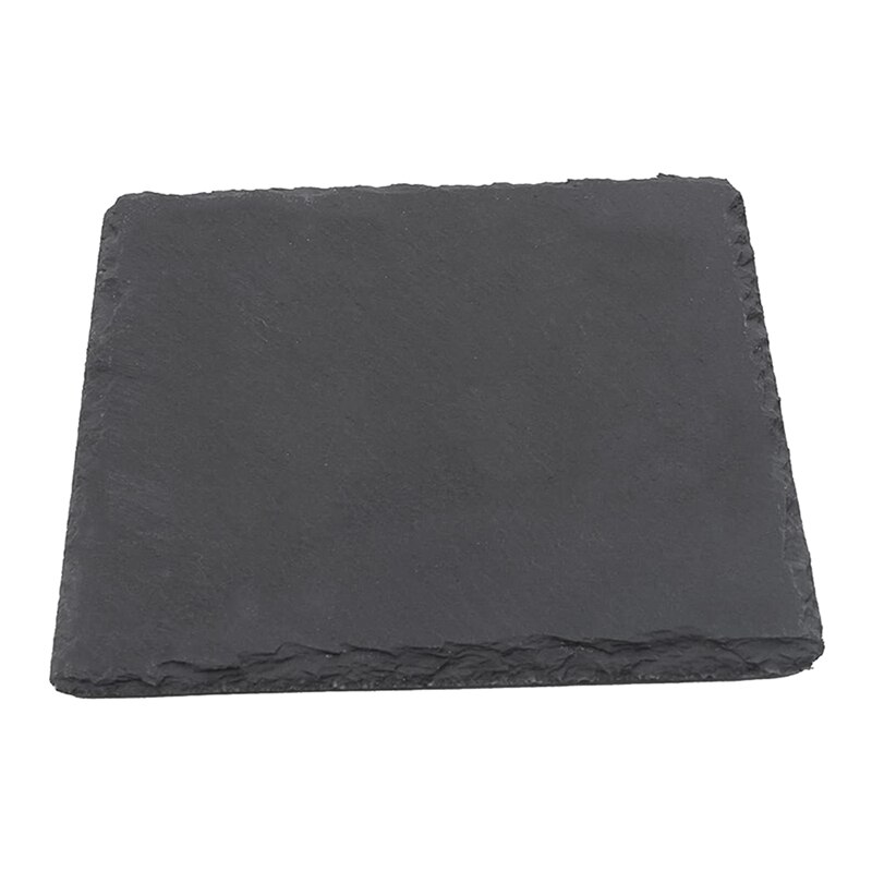 Solid Wood Snack Wood Tray Black Slate Bread Plate Lovesickness Wooden Plate Western-Style Japanese Food,Square