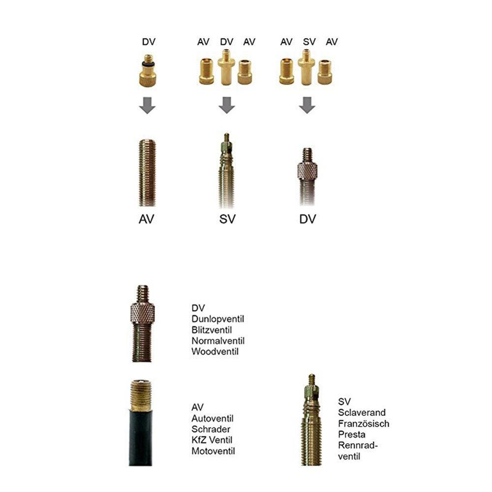Brass Presta and Schrader Valve Adapter Kit Bike Tire Ball Pump Needle Fit for Standard Pump or Air Compressor