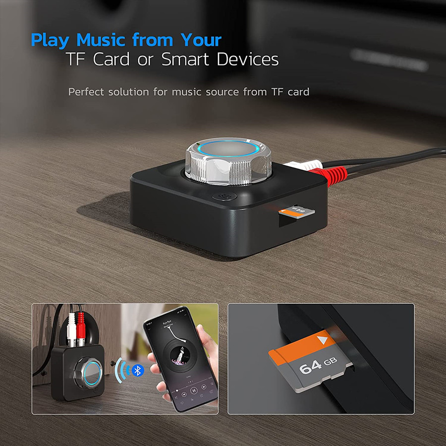 Bluetooth Ontvanger Voor Thuis 3d Stereo Rca Naar Bluetooth Adapter Muziek Adapter Met 3d Surround Lage Latentie, Bluetooth Aux Adapter