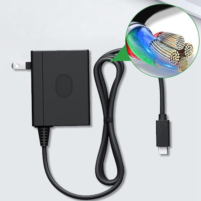 Netzteil für nintendo switch 15v, 2.6a usb-c-ladebuchsen für nintendo switch dock/controller, us-stecker