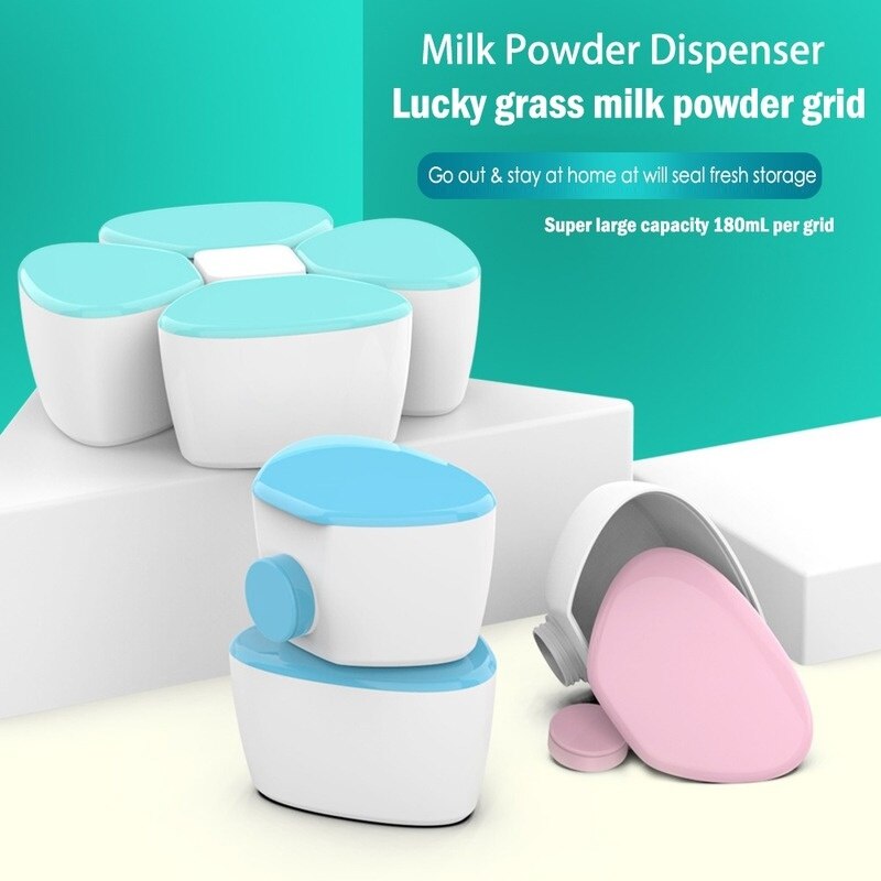 Vier Klavertje Draagbare Babyvoeding Opbergdoos Essentiële Granen Baby Melkpoeder Doos Waggel Snacks Container