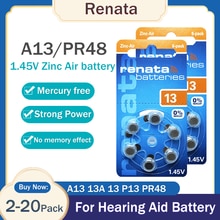 Renata – batterie Zinc-Air A13 13A 100% V 1.45 mAh, 12-20 pièces, 305 d&#39;origine, 13 P13 PR48, pour appareil auditif, boutons, pièces de monnaie