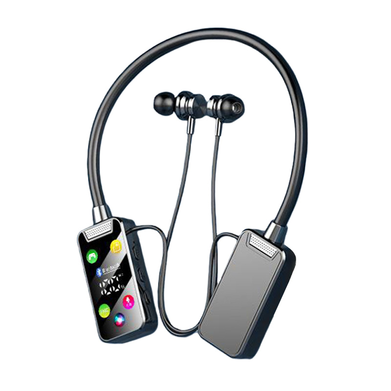 Auriculares inalámbricos Bluetooth 5,4, cascos con pantalla LED HD para colgar en el cuello, auriculares con sonido HiFi, auriculares inalámbricos con banda para el cuello, juego deportivo: Blanco