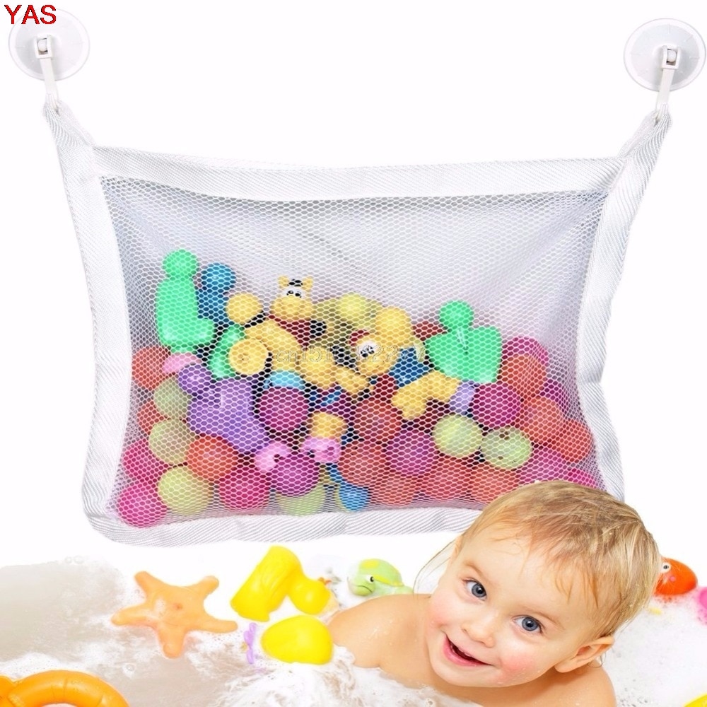 Baby bad tid söt leksak städad förvaring sugkopp väska mesh badrum organiser nät