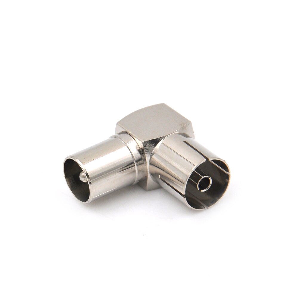 90 Degree Right Angled TV Aerial Cable Connector RF Coaxial F Female to TV Male Plug to Female Socket