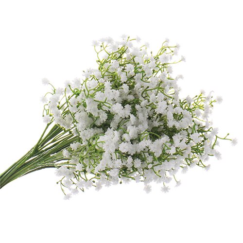 1 pc kunstige babysbreath gypsophila silke blomst fest bryllup diy hjemmeinnredning plast pu blomst krans krans til bursdag