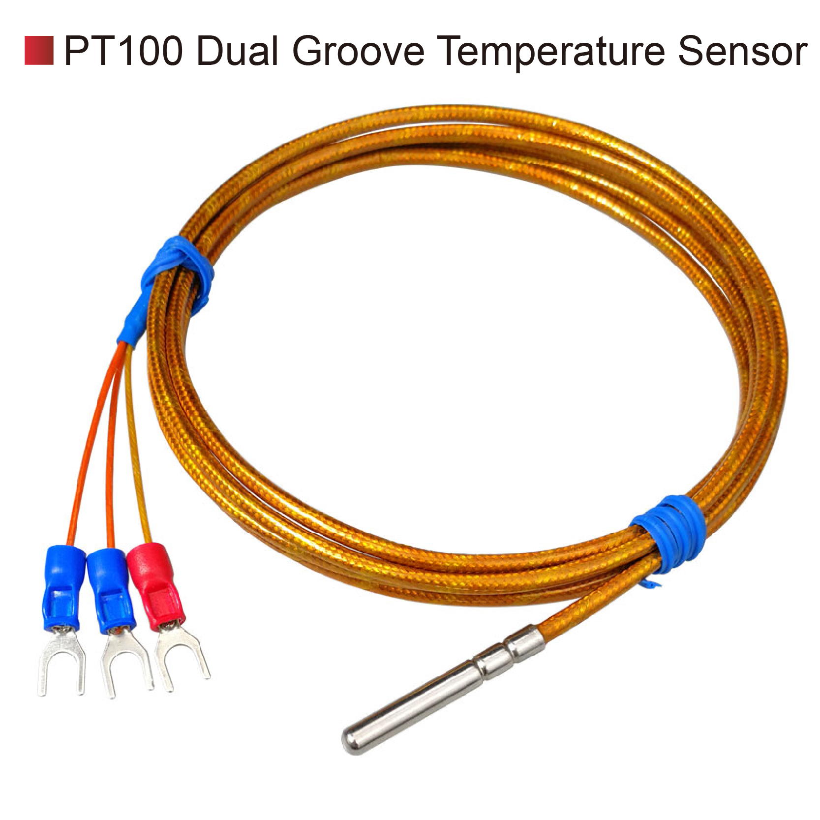 PT100 Temperature Sensor RTD Probe 350°C Platinum Resistance Waterproof High Temp Sensor Kapton Insulated Industrial Measuring