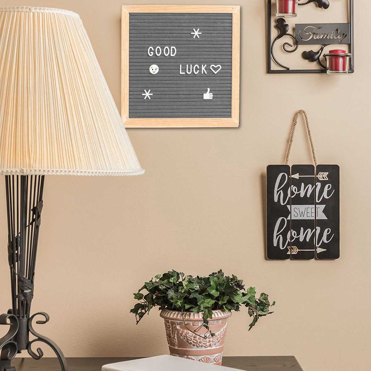 Mooie Vilt Brief Board Houten Frame Verwisselbare Mark Nummers Tekens Bericht Boards Voor Home Office Borden