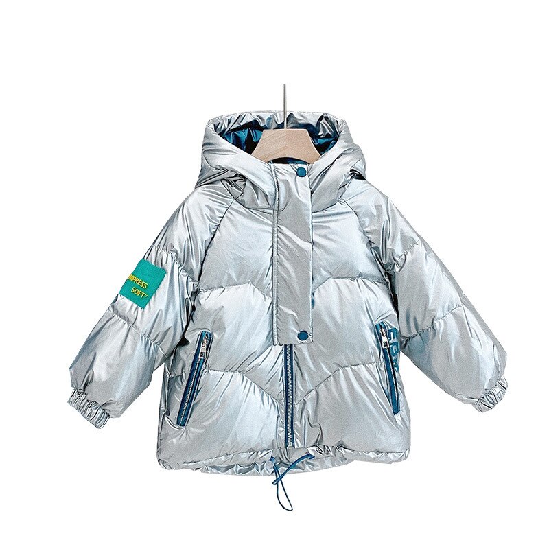 Waterdichte Blingbling Hooded Warm Down Jas 91%-94% Witte Eendendons Jas Winter Kinderkleding