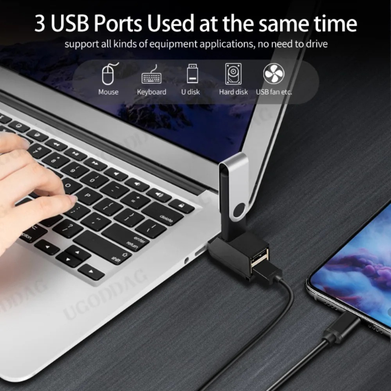 1PCS USB 3.0 HUB Adapter Mini Splitter Extender Box 3 Port High Speed for PC Laptop U Disk Card Reader Docking USB Hub Converter