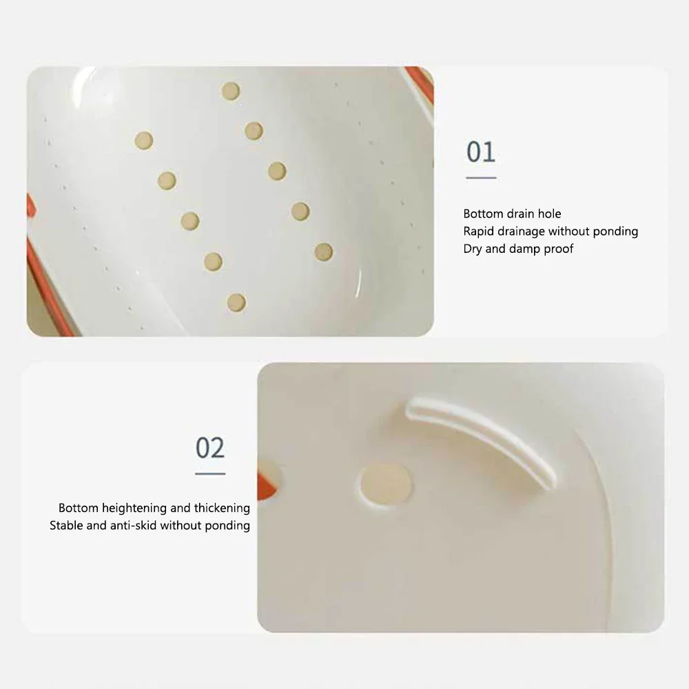 Cestini portaoggetti in plastica con manici, portaoggetti per doccia, portaoggetti, cestino per bagno, cucina, dormitorio, cestino per bagno