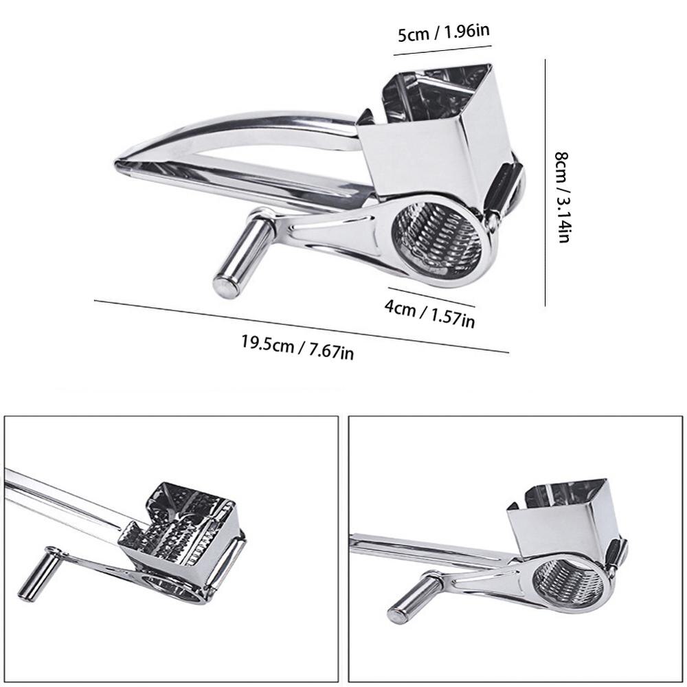 Stainless Steel Rotary Cheese Grater Food Grade Cheese Shredder Cheese Slicers Garlic Grinder Kitchen Accessories