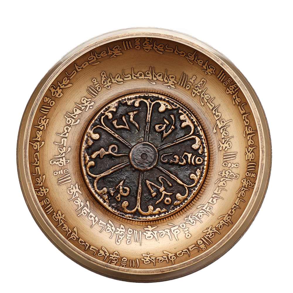Carillon cuivre laiton Yoga tibétain chantant bol rituel musicothérapie cuivre népal fait à la main bouddha Tibet bol chant son bol: scripture