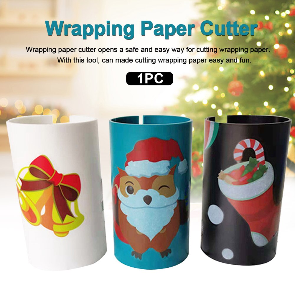 Wrapping Paper Cutter Christmas Safe Packing Roll Manual Office Sliding Trimmer Convenient School Tools Time Saving