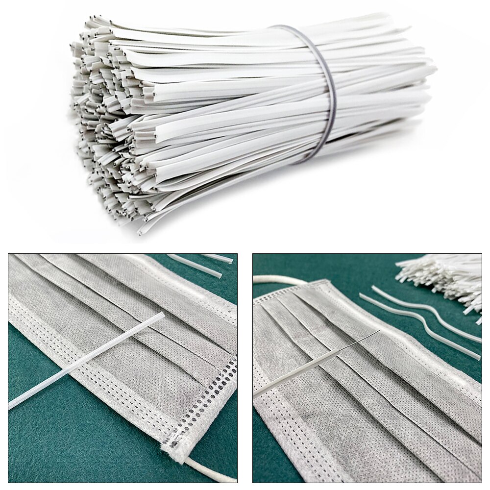 100pc 0.3 10cm plastic neusbeugels voor doe-het-zelf maskers, enkele kern, neusbrugclips, sieradenmateriaal, accessoires, wit