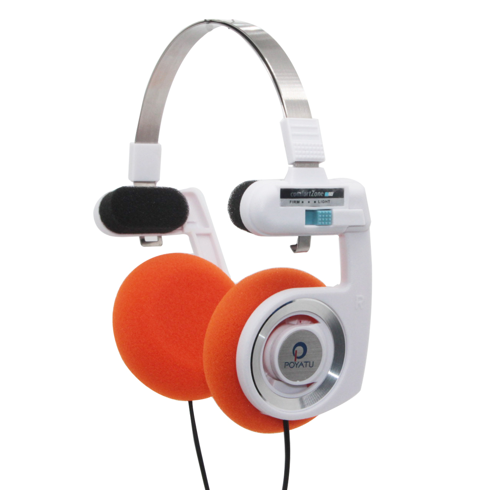 Poyatu Retro Hoofdtelefoon Met Microfoon Stereo Classic Open Hifi On-Ear Hd Oortelefoon Opvouwbare Draagbare Lichtgewicht Headset: WHITE