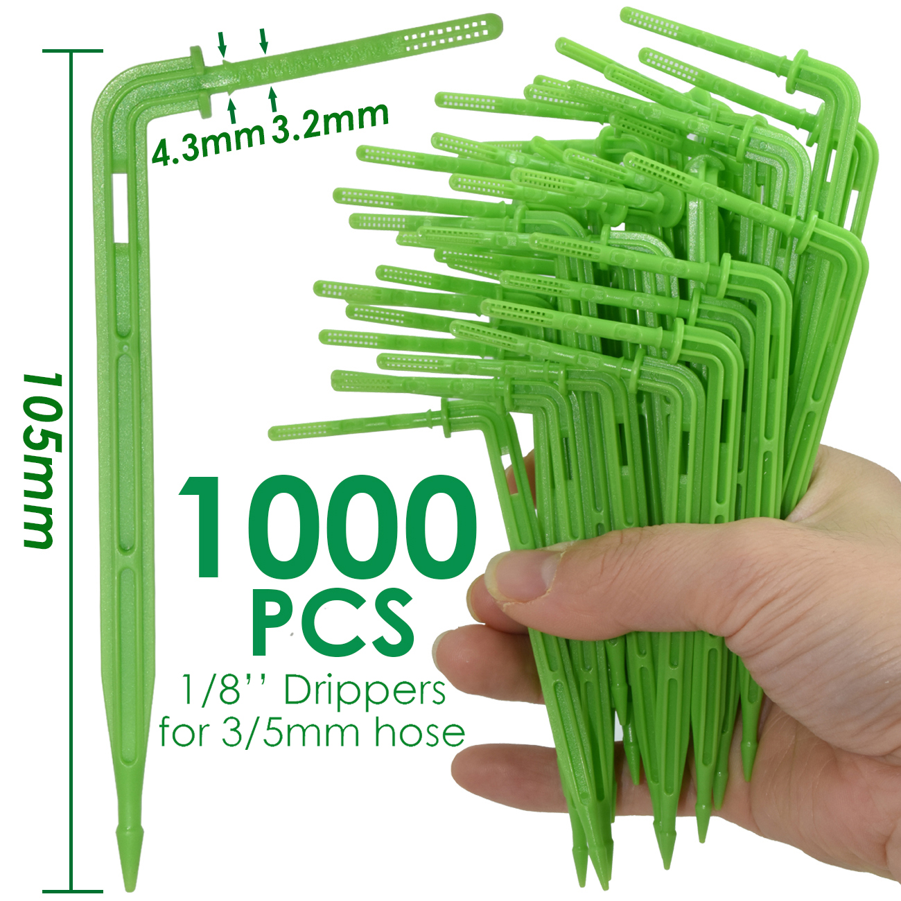KESLA Tuin 2L/H Groene Bocht Pijl Druppelaars Druppelirrigatie Watering Systeem Kit 3/5mm Slang voor plantenpot Bonsai Gereedschap Kas: Licht Geel