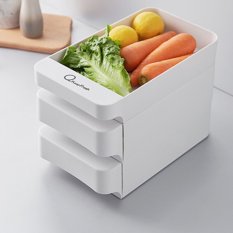 Stackable Fridge Fruit Vegetable Storage Box Household Kitchen Egg Holder Refrigerator Organizer