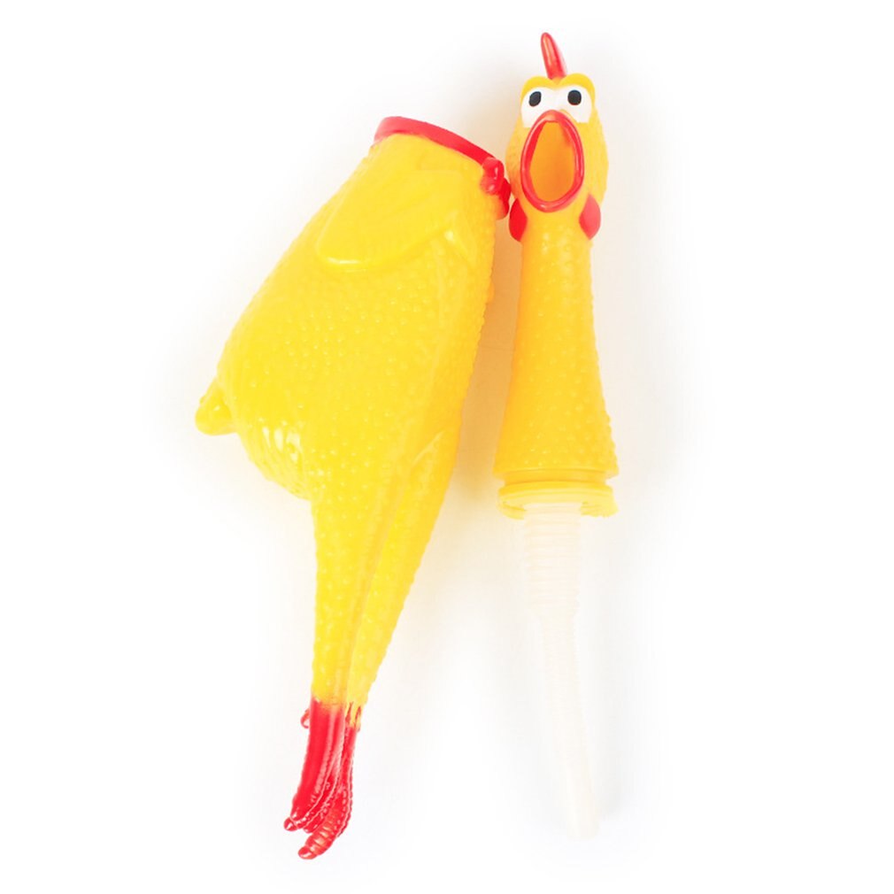 Poulet en caoutchouc jaune qui hurle, jouet en caoutchouc Durable, parfait pour les enfants et les chiens, 3 tailles