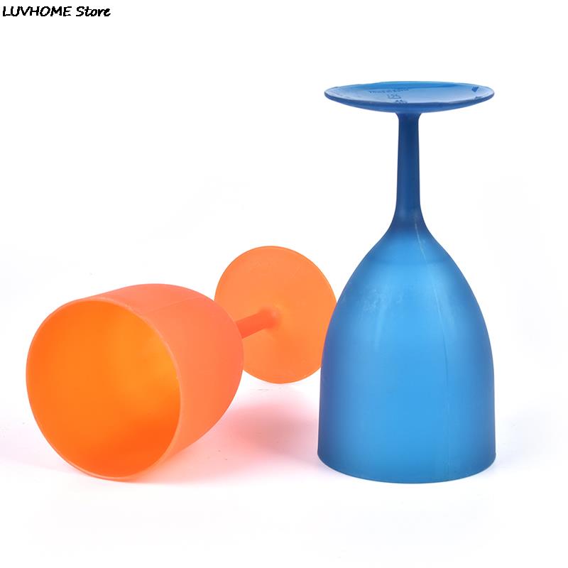 Copa de vino de plástico de , copas de champán de colores, esmerilada, para , Picnic, Bar, Copas de bebidas, 6 unids/set por juego