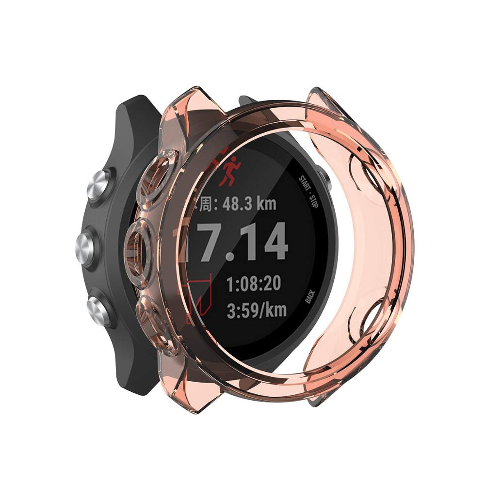 Funda protectora para reloj inteligente Garmin Forerunner 245 645, carcasa transparente de TPU para reloj inteligente: orange