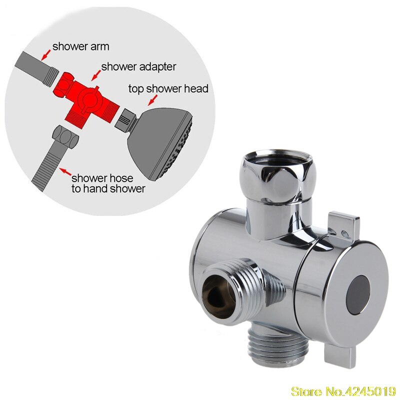 3 Way T-Adapter Valve Voor Wc Bidet Douchekop Omschakelklep 1/2 Inch