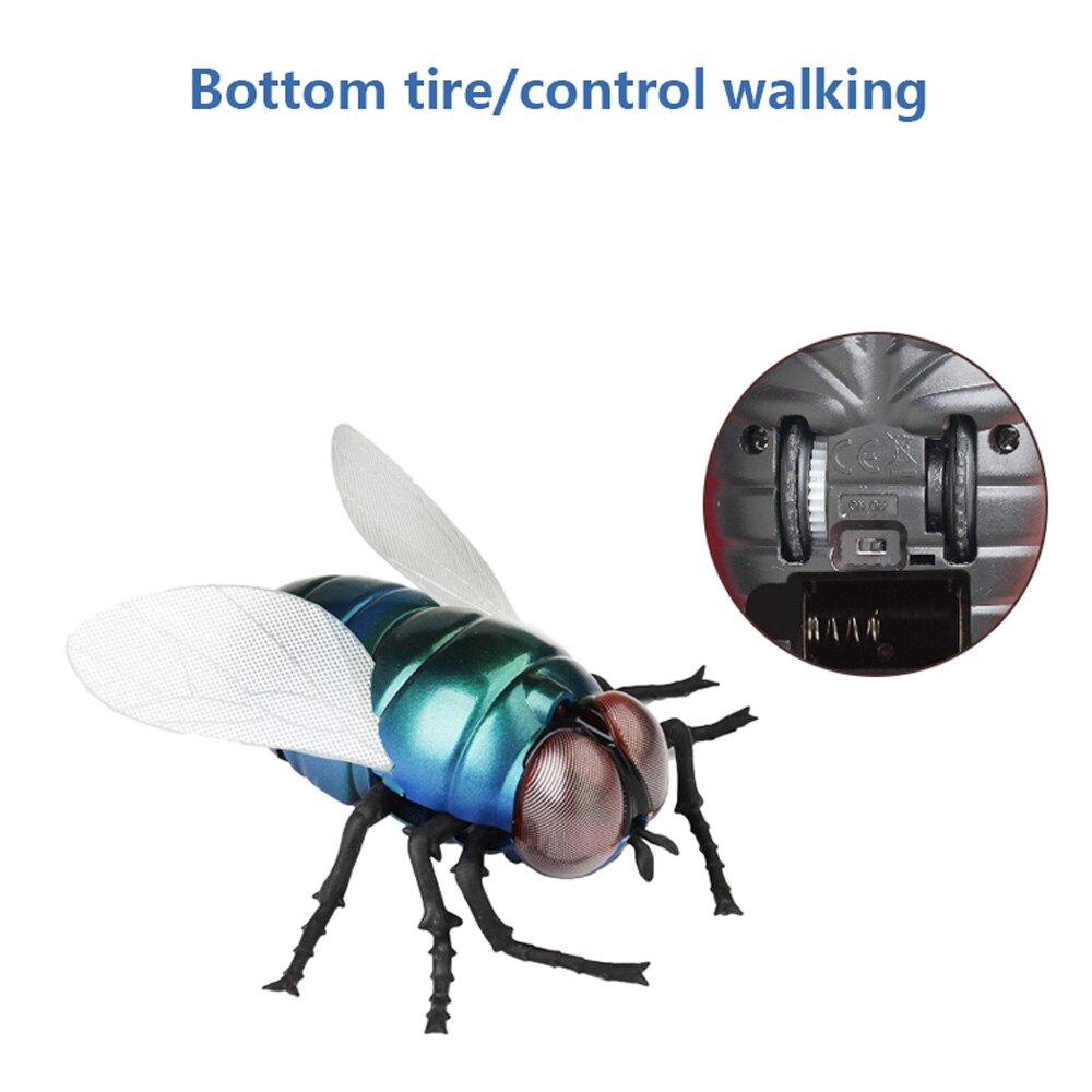 Scary Novelty Rc Insects Cyan Infrared Housefly Electronic Components Model Remote Control Flies