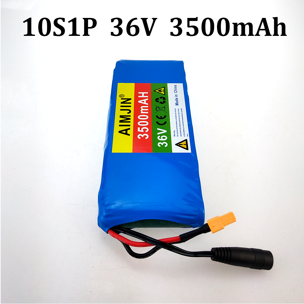36-V-Akku, 100 % echt, , 36 V, 3500 mAh, 10S1P, 18650 Lithium-Ionen-Akku, 20 A, mit BMS, Rolle und Fahrrad: Lila
