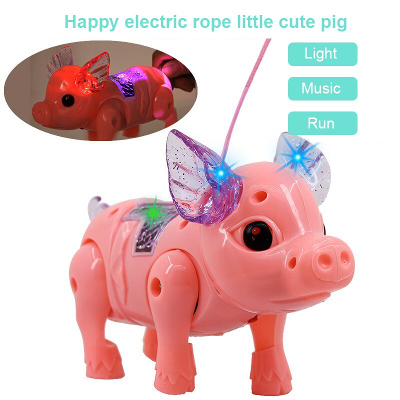 Leuke Elektrische Muziek Wandelen Varken Speelgoed Led Light Glow Elektronische Huisdieren Lantaarn Speelgoed Kinderen Kids Baby Meisje Jongen Educatief speelgoed
