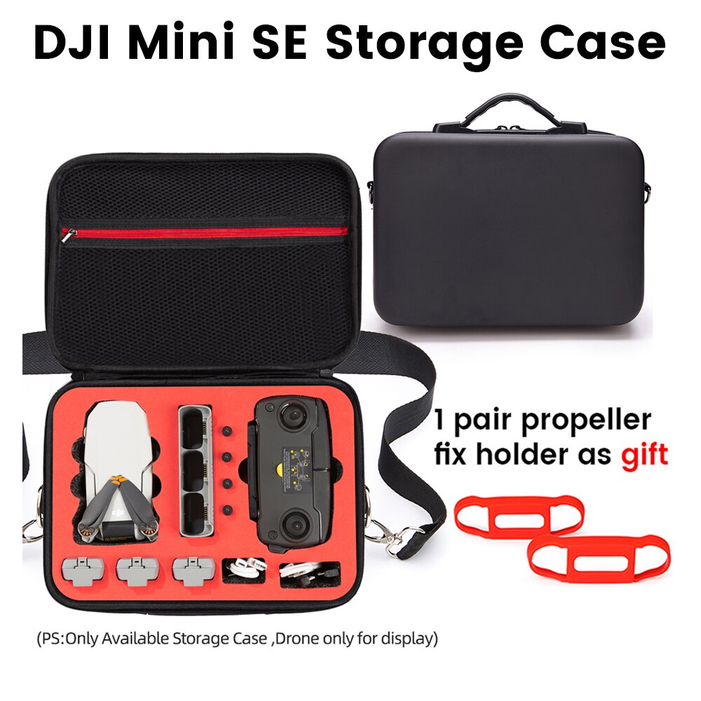 Dji mini se opbevaringstaske rejse vandtæt bæretaske bærbar boks skuldertaske til dji  om 5/ mini 3 pro drone tilbehør: Type 6 rød liner