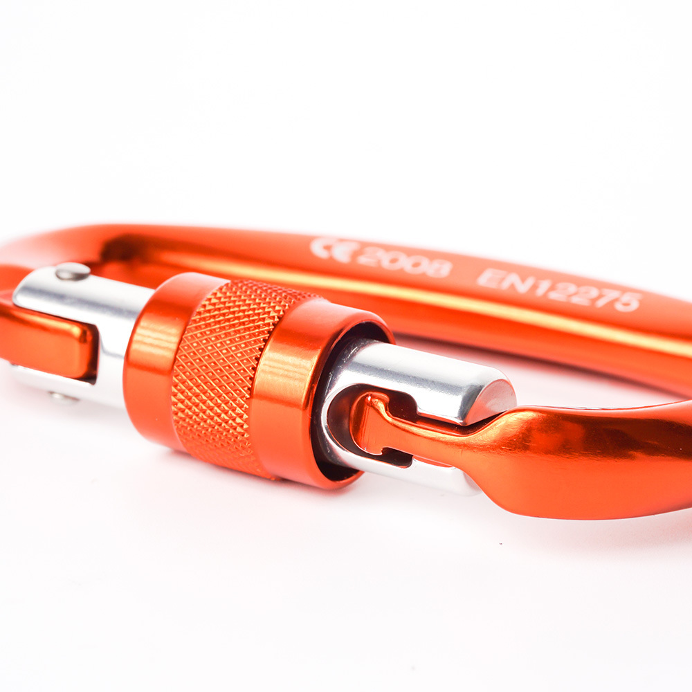 Camnal-Mosquetón para escalar en exteriores, cierre de escalada en forma de D con tamaño de 99x59mm, con hebilla y tensión aplicada de 25KN, equipo de protección en aleación de magnesio y aluminio