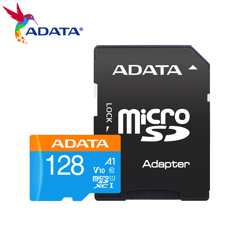 ADATA A1 V10 microSD Card 32GB 64GB 128GB 256GB Original Class 10 Memory Card for Phone Storage Flash TF Card with Adapter
