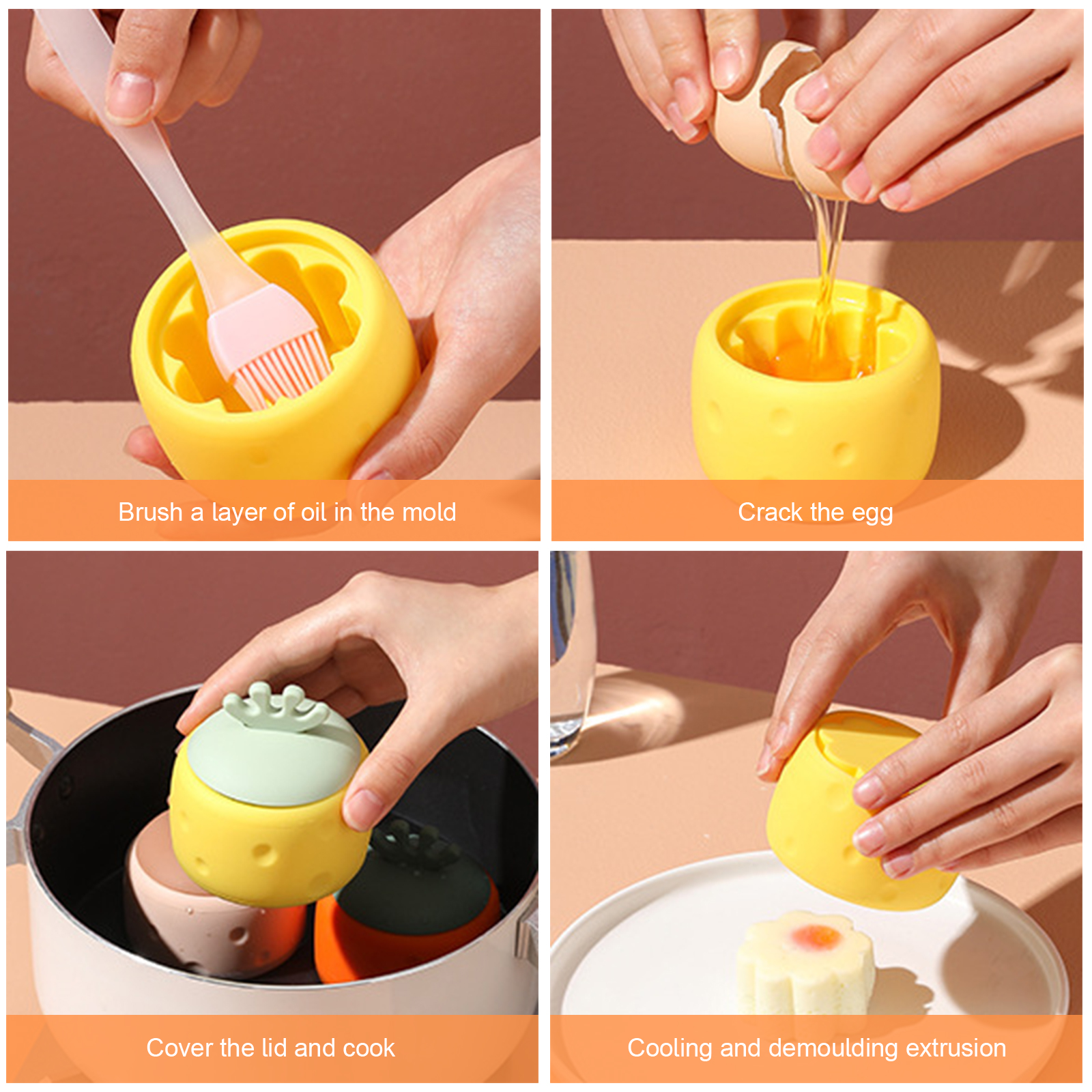 Silikon Ei Tasse Mini Ei Kessel Silikon Dampf Ei Tasse Küche Backen Zubehör Formen Gekochtes Ei Schüssel Kuchen Gelee bilden
