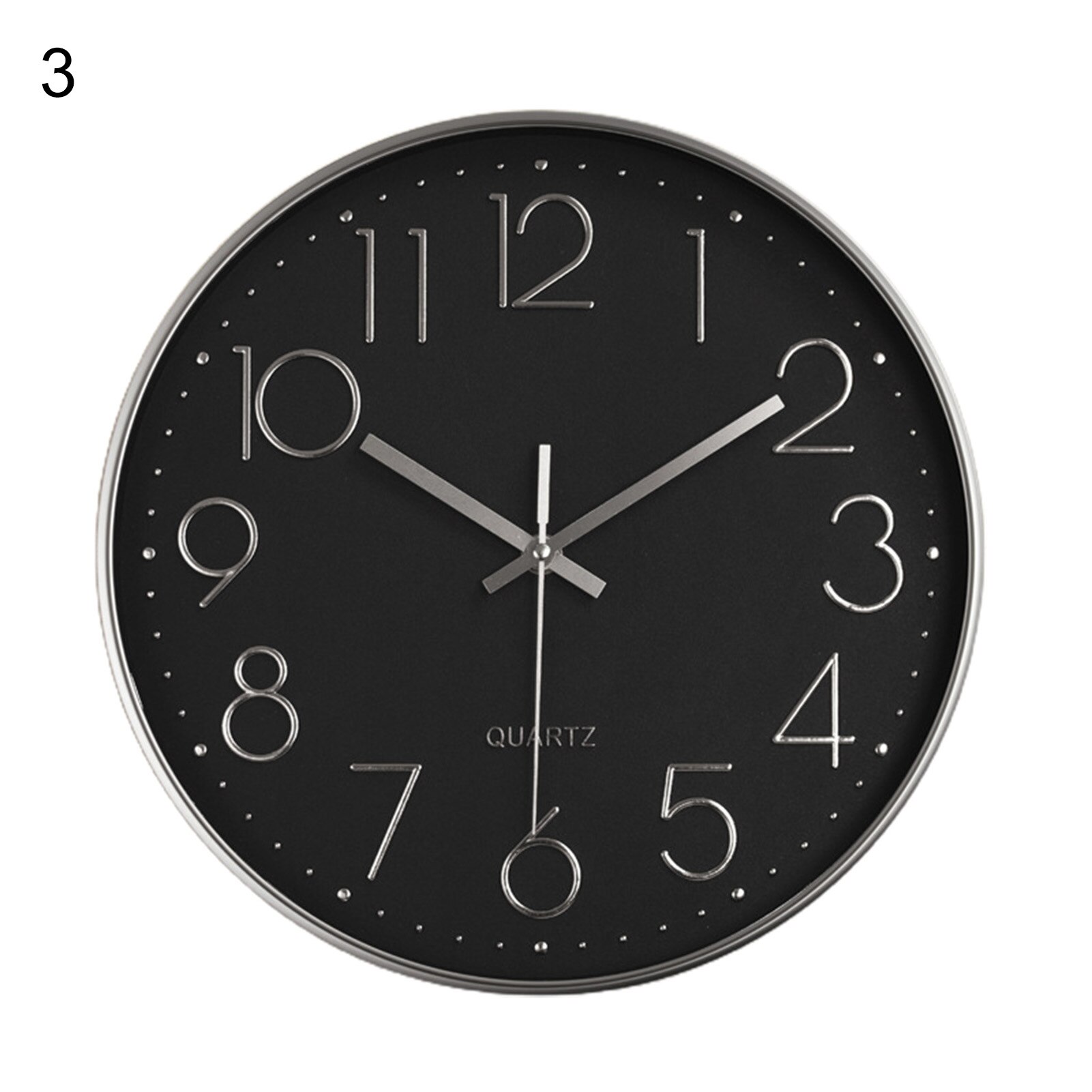 Simple Quartz Wall Clock Cafe Office Home Digital Silent Timepiece Decoration