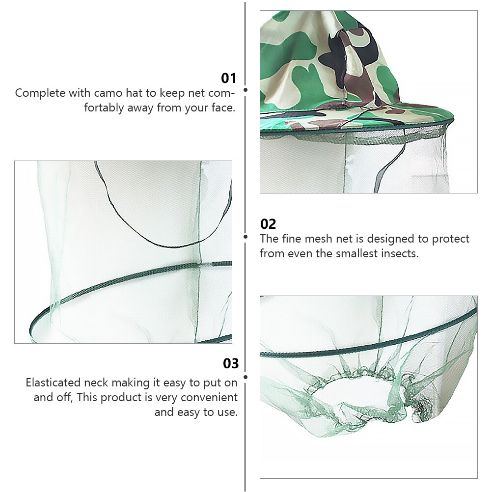 1 pc bijenwerende pet anti-bijenhoed anti-inserthoed anti-muggenhoed voor buiten mannen mensen vissers