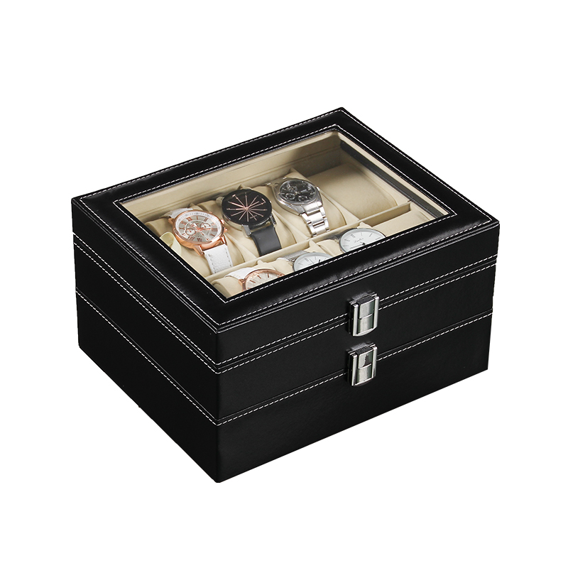 61012 Scatola per orologi da polso con 20 fessura Custodia per orologi Custodia per orologi Organizzatore Scatola per orologi in pelle PU regalos para hombre: Argento