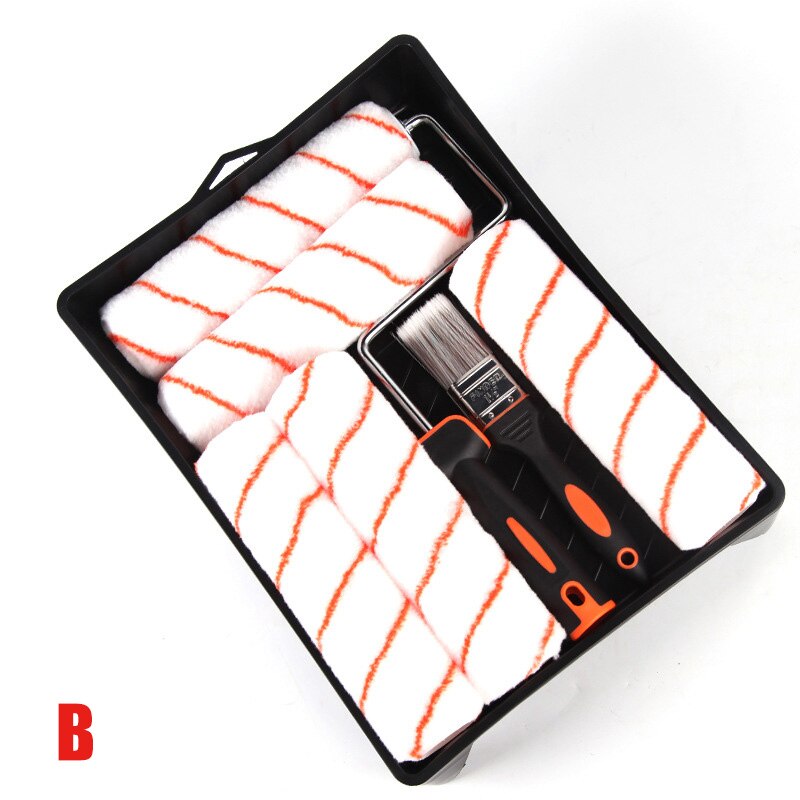 Paint Wall Paint Roller Brush Set Replacable Home Renovation Tool Kit WWO66: B