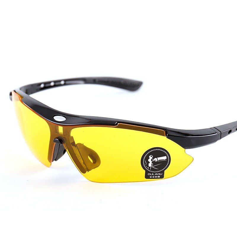 Gepolariseerde Outdoor Sport Camping Wandelen Driving Eyewear Mannen Vrouwen Vissen Bril Zon Goggles Sport Zonnebril: Yellow black border