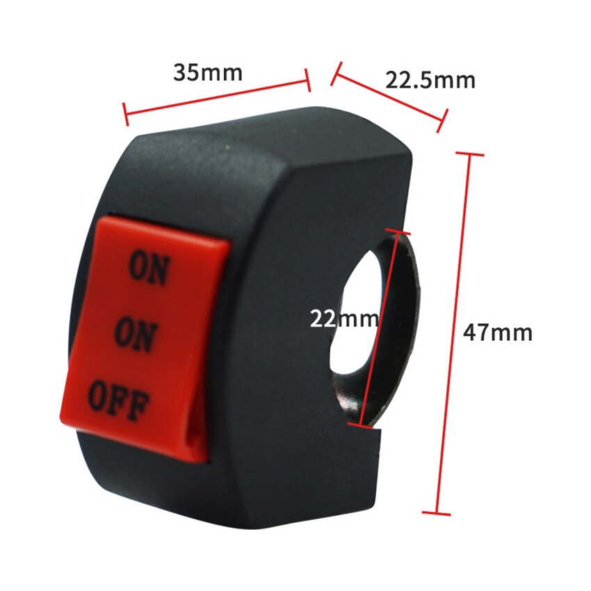 Interruttore faro moto moto ATV 22mm interruttore pulsante manubrio per fari fendinebbia 2 ON 1 interruttori Off (rosso)