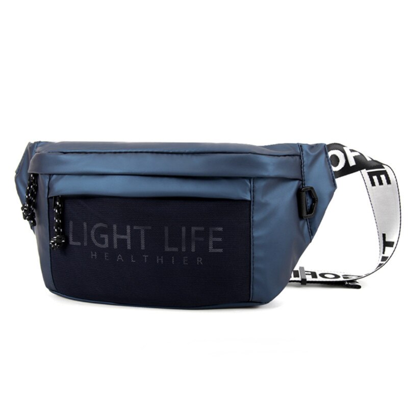 À prova dwaterproof água saco de cintura homem casual saco de peito ao ar livre grande capacidade bolsa de ombro esporte viagem pacote de cintura: Azul