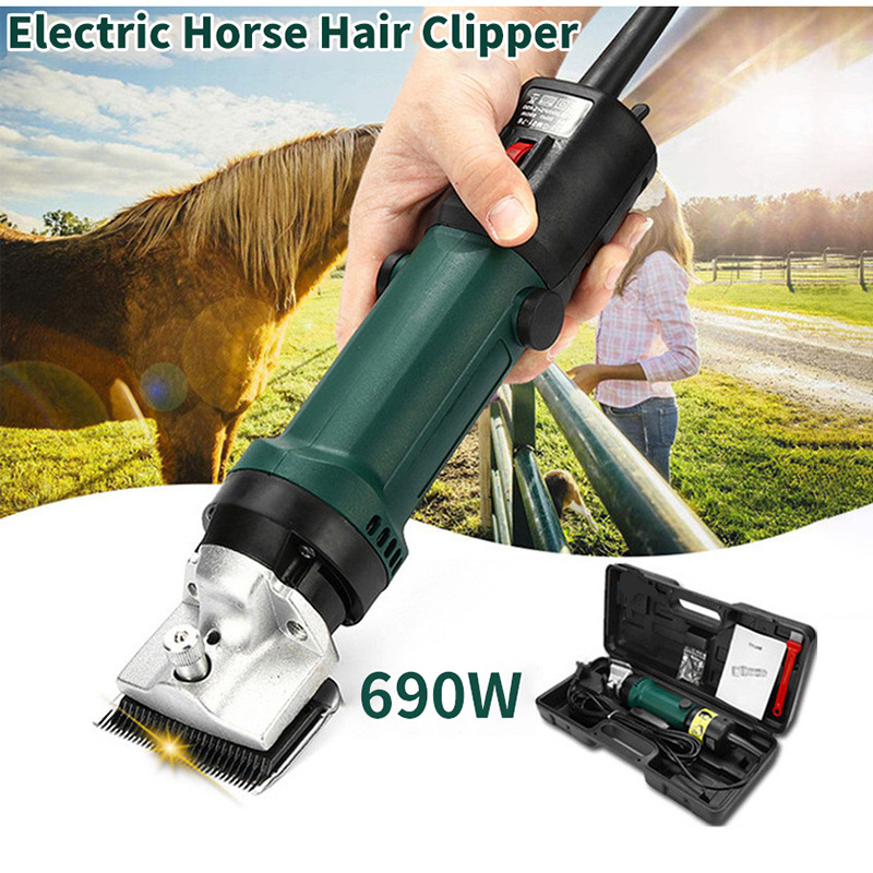Elektrische Pferd Schaf Haarschneidemaschine 690W Pferd Tiere Schermaschine Trimmer Rasierer Haarschneidemaschine Haar Pflege