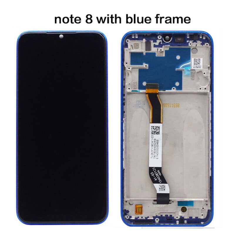 Für 6.3 "Xiaomi Redmi Hinweis 8T / Hinweis8 LCD Anzeige Mit berühren Bildschirm Tafel Montage Für Xiaomi Anzeige redmi Hinweis 8T Hinweis 8: Hinweis 8 Blau Rahmen